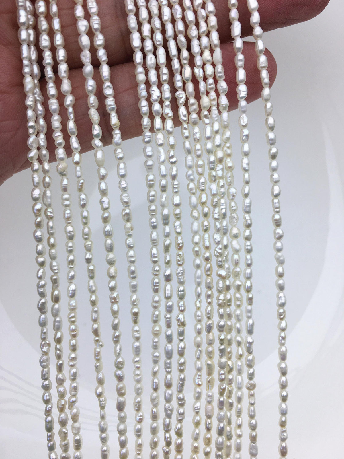 AA 2-2.2mm white tiny nugget seed pearls, irregular nugget freshwater pearl strand, cheap price, pearl factory china, LM2-2A-2