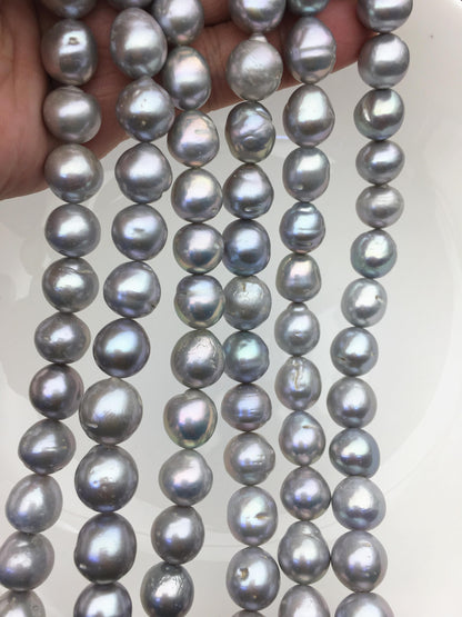 AA 11-13mm big gray baroque drop Edison Freshwater Pearl,ED12-2A-5-76