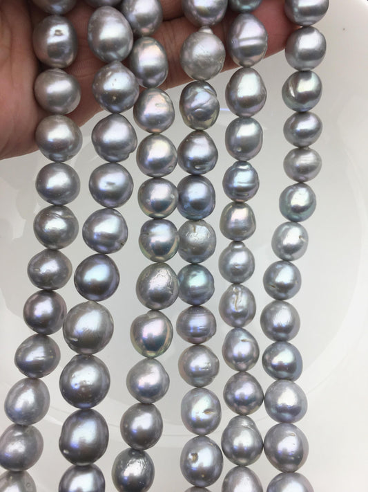 AA 11-13mm big gray baroque drop Edison Freshwater Pearl,ED12-2A-5-76