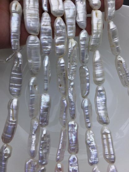 AA 9-13mm white Thick Keshi Biwa Pearl Necklace,ZS-200-120-2