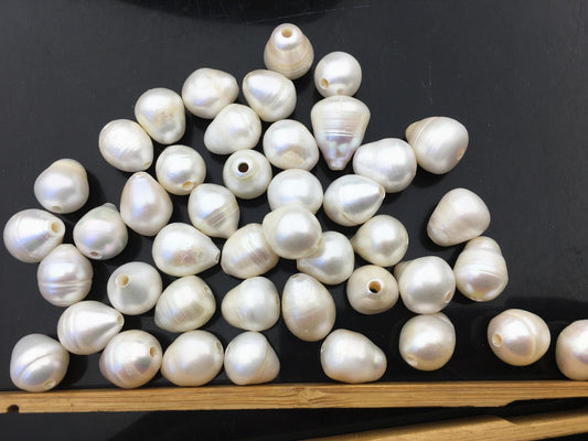 20pcs AA 11.3-13mm Big White teardrop pearls,2.2mm large hole,LR12-2A-2