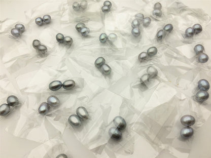 AAA 10mm gray rice freshwater pearls pair, teradrop pearl earrings, tear drop pearl earrings, dangle pearl earrings, LR10-3A-21