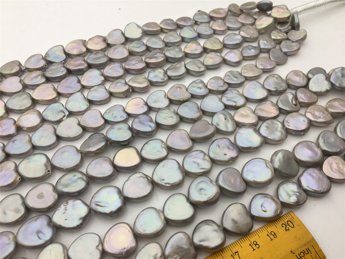 AA+ 15-17mm Gray heart Shape Freshwater Pearl,one full strand,wholesale,ZS-103-30
