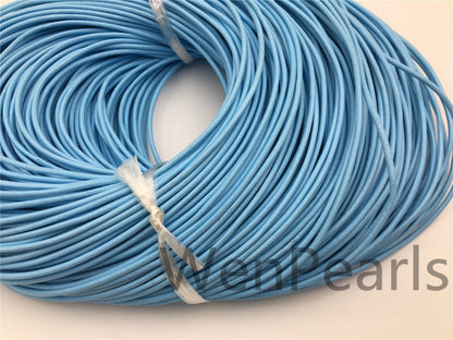 1.5mm,2mm sky blue Leather Cord,1 yard,5 yards,10 yards,round leather cord,DIY leather cord,LC2-104