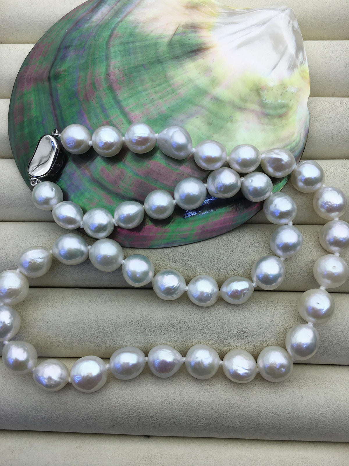 High Luster!17.5'' AAA 8-10mm white baroque drop edison freshwater Pearl necklace, genuine Natural Pearl Necklace, NPN1-T30-2