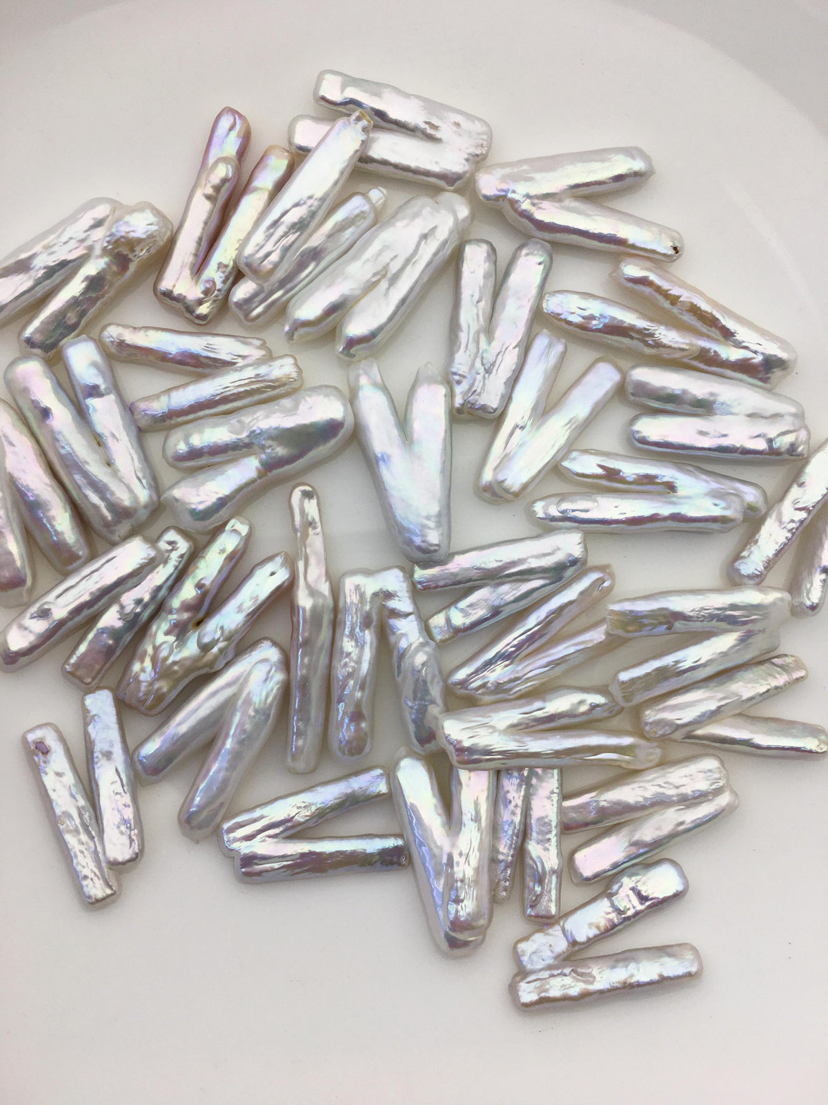 10pcs AAA 10-12x22-28mm white rectangle pearls,no hole,ZS-80-8