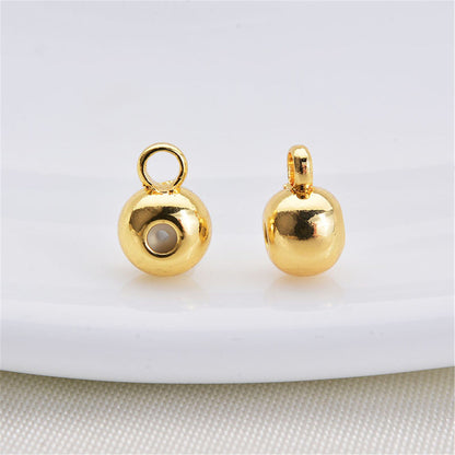 20pcs 4mm Yellow Gold Round silica gel Spacer Beads,copper plated 18k solid gold,AAL-003-3