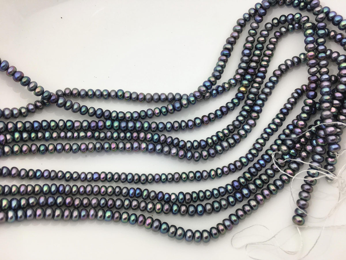 AAA 4.5-5.5mm peacock button round freshwater pearls,Rondelle pearl Beads,white freshwater pearl,loose strands,SM5-3A-21