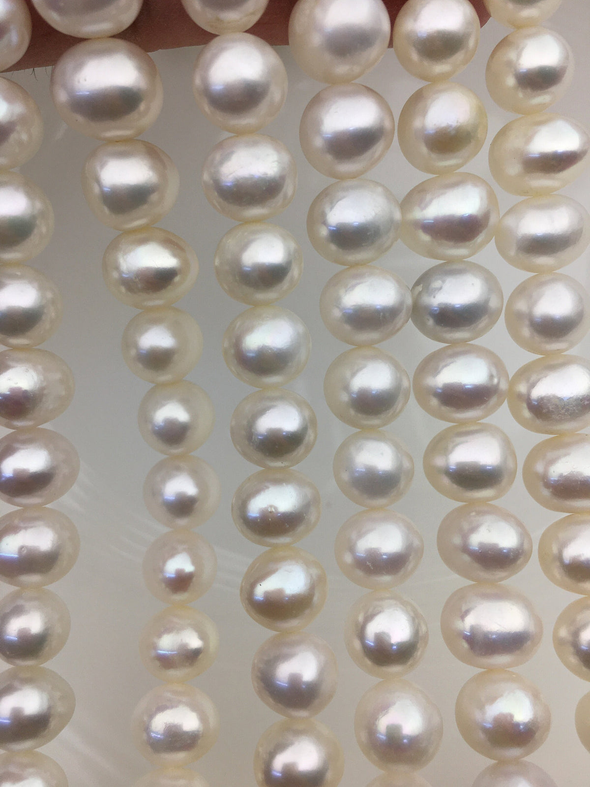 AA+ 9.4-10.2mm white potato freshwater pearls,CR10-2A-3