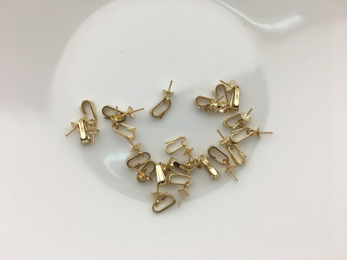 2pcs 5.3x2.2mm 14k goldfilled Simple Pendant Clasp, DIY earrings jewelry,AGF-P-001