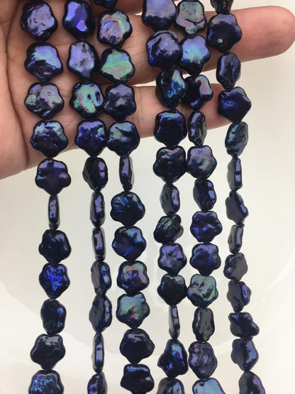 AA+ 11-12mm deep blue black plum blossom Freshwater Pearl,ZS-119-32