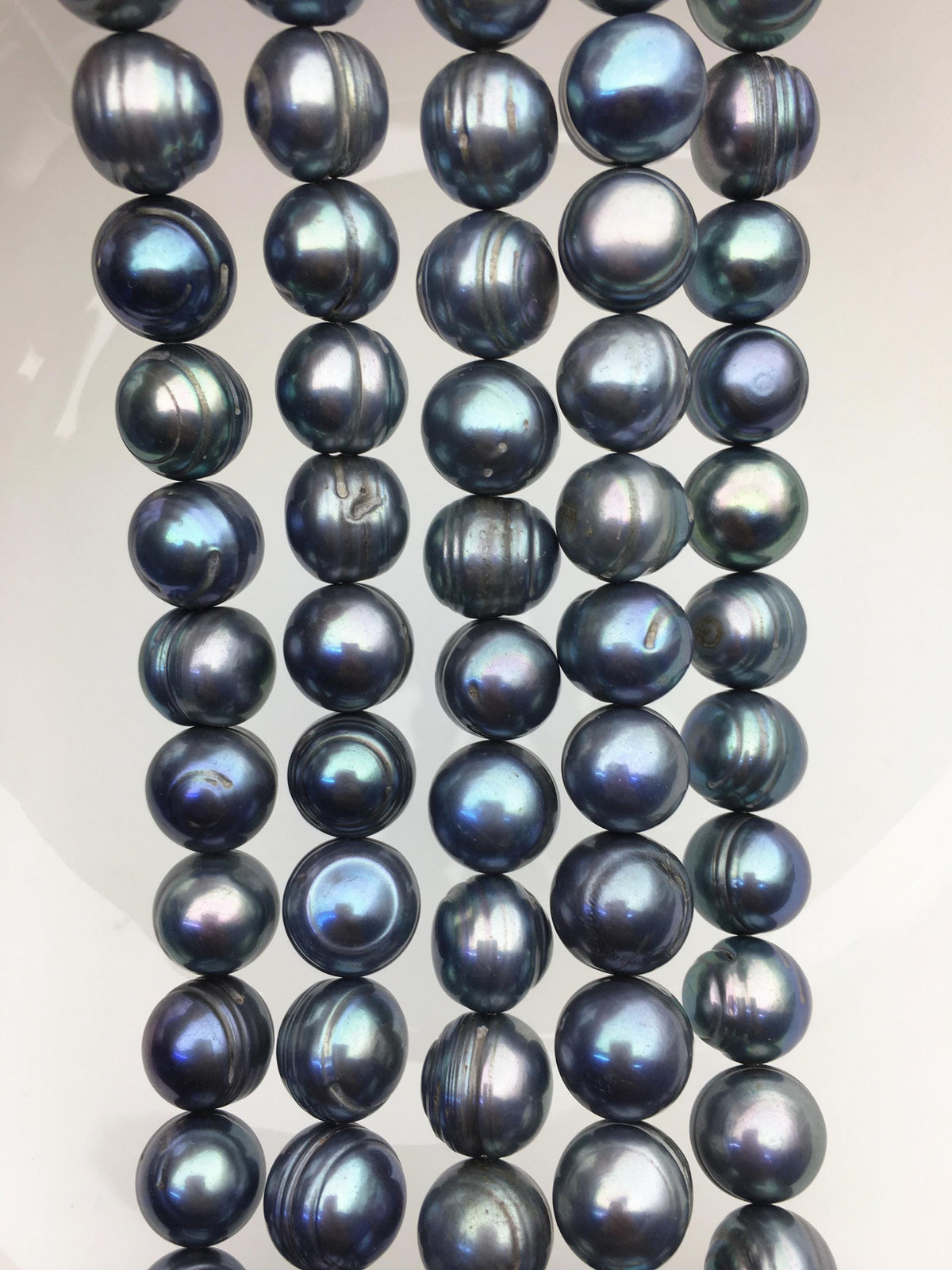 16.5'' AA+ 11.5-12.5mm Blue Green big potato freshwater pearls,CR12-2A-2