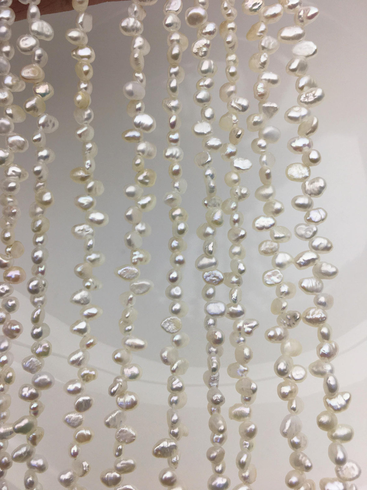 AAA 3-4mm white nugget seed pearls,irregular nugget freshwater pearl strand,c,LM3-3A-2