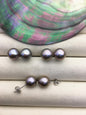 AAA 9-10mm gray round edison pearl stud earrings,S925 Sterling Silver stud earrings,wedding pearl earrings,SE3-T9-6