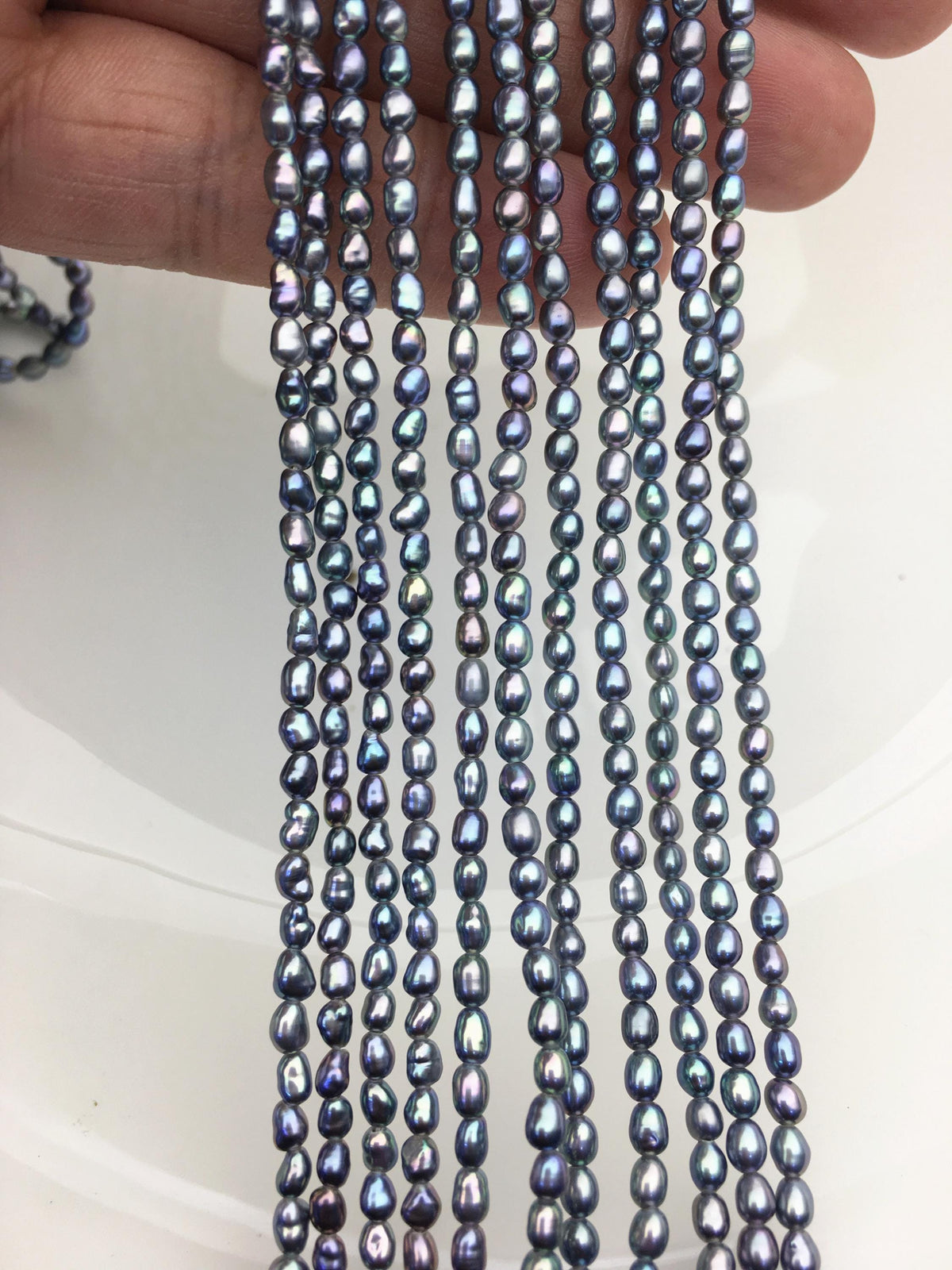 AAA 3-3.5mm Tiny black blue peacock nugget rice freshwater pearls,irregular nugget freshwater pearl strand,LM3-3A-20