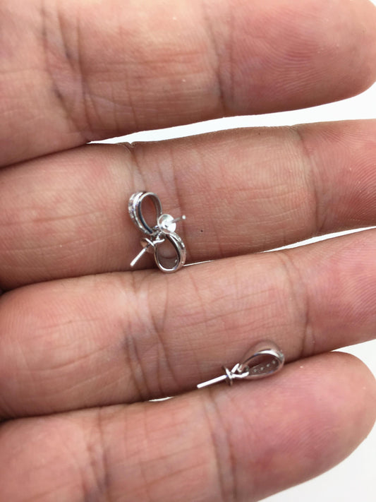 2pcs Cz zircon S925 sterling silver pendant hook, for pendant,for DIY,wholesale,ASL-P-021