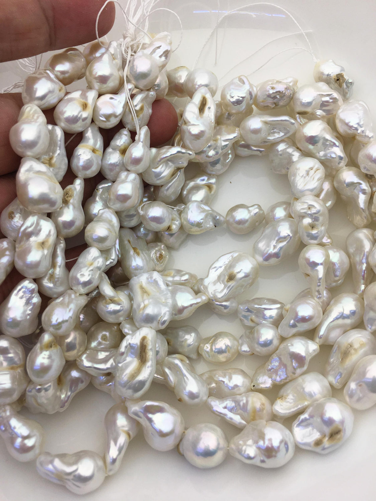 15.5'' A 9-11mm white flame ball pearl,FL15-2A-5-79