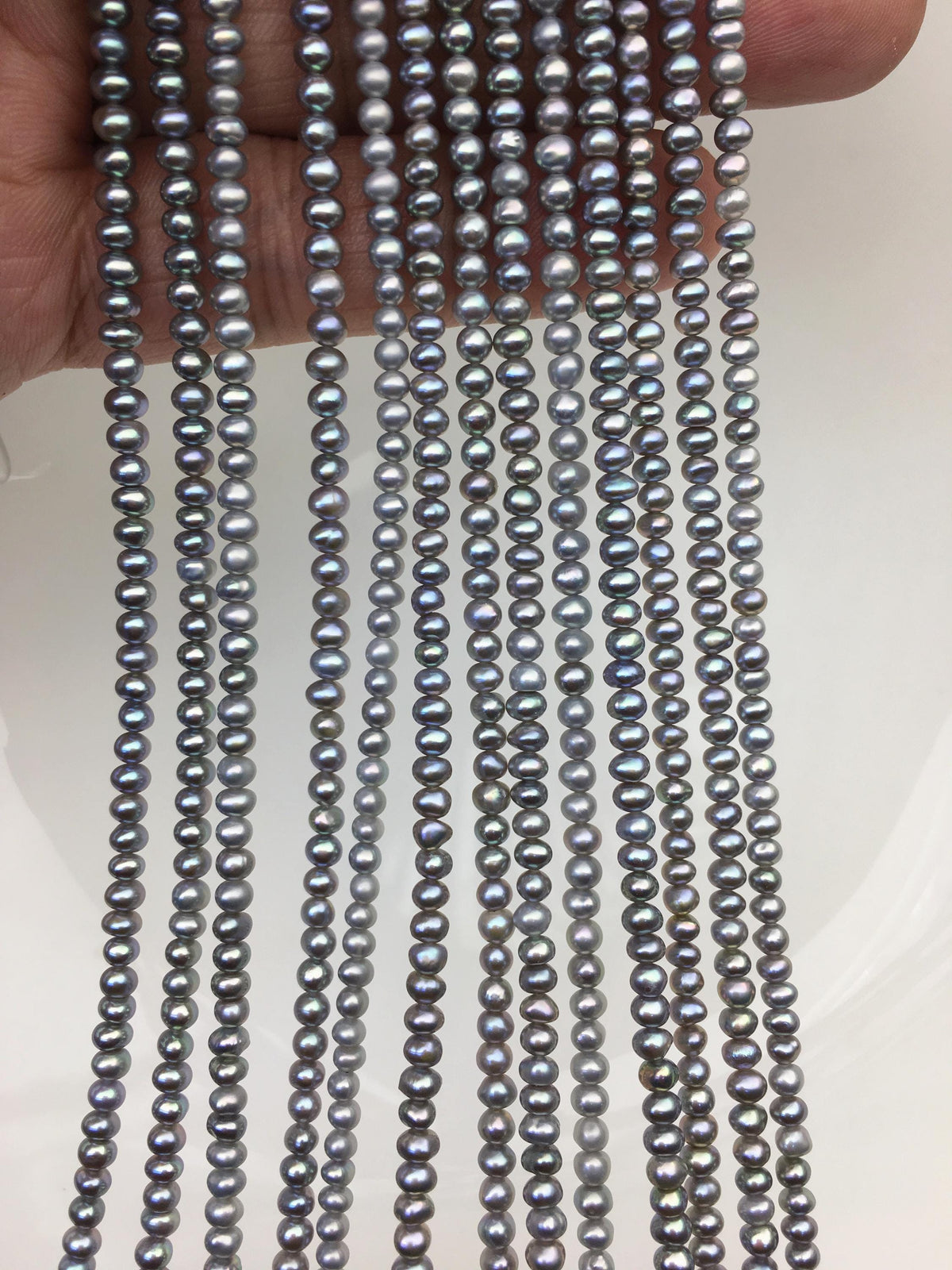 AAA 3-3.5mm gray potato freshwater pearls,CR3-T1