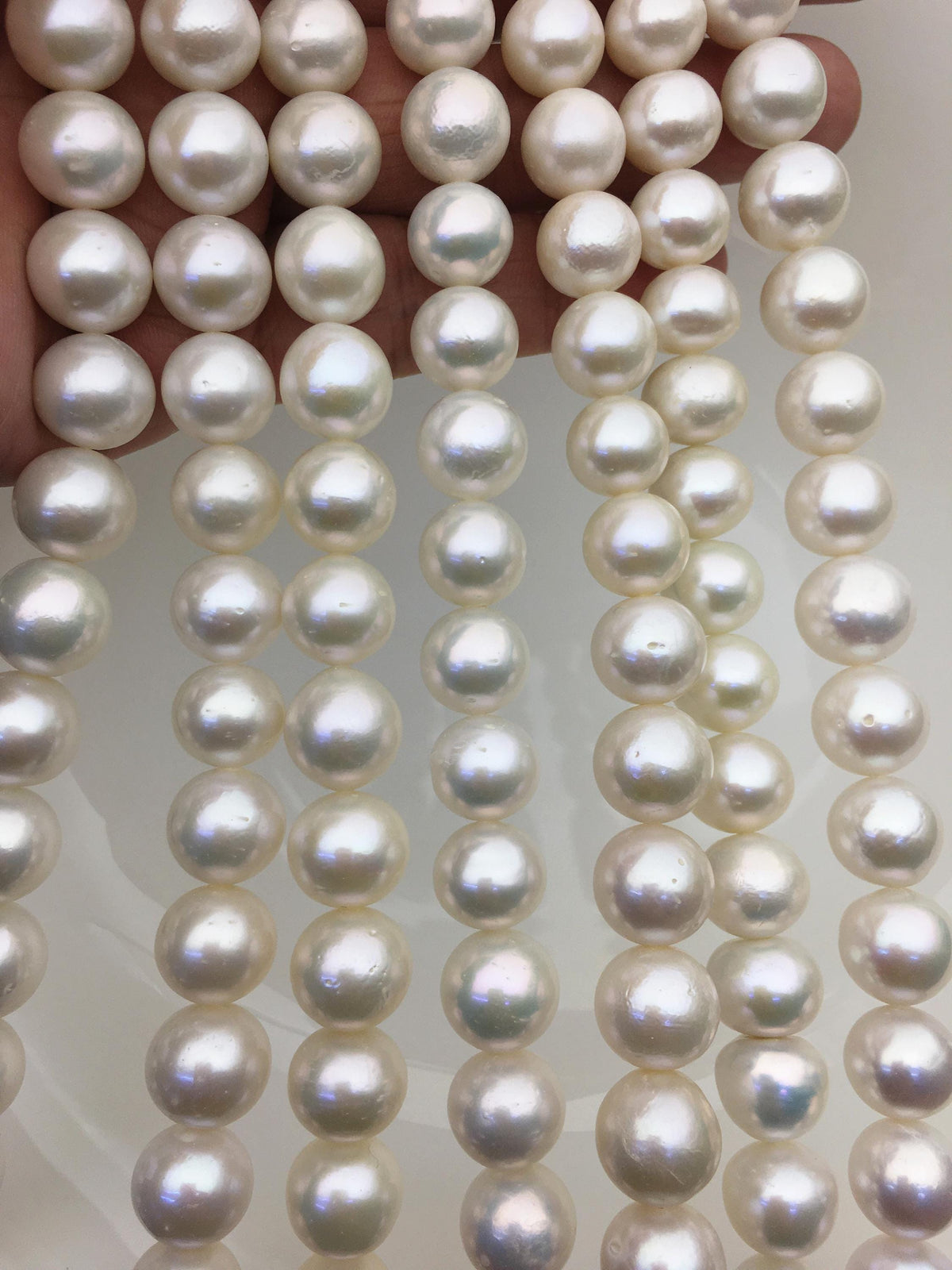 AA+ 11-13mm white round freshwater pearls, loose pearl beads, round pearl string, pearl necklace DIY jewelry material, RP11-2A-4