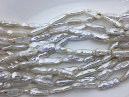 A 7-9mm white Thick Keshi Biwa Pearl Necklace,ZS-200-120-10