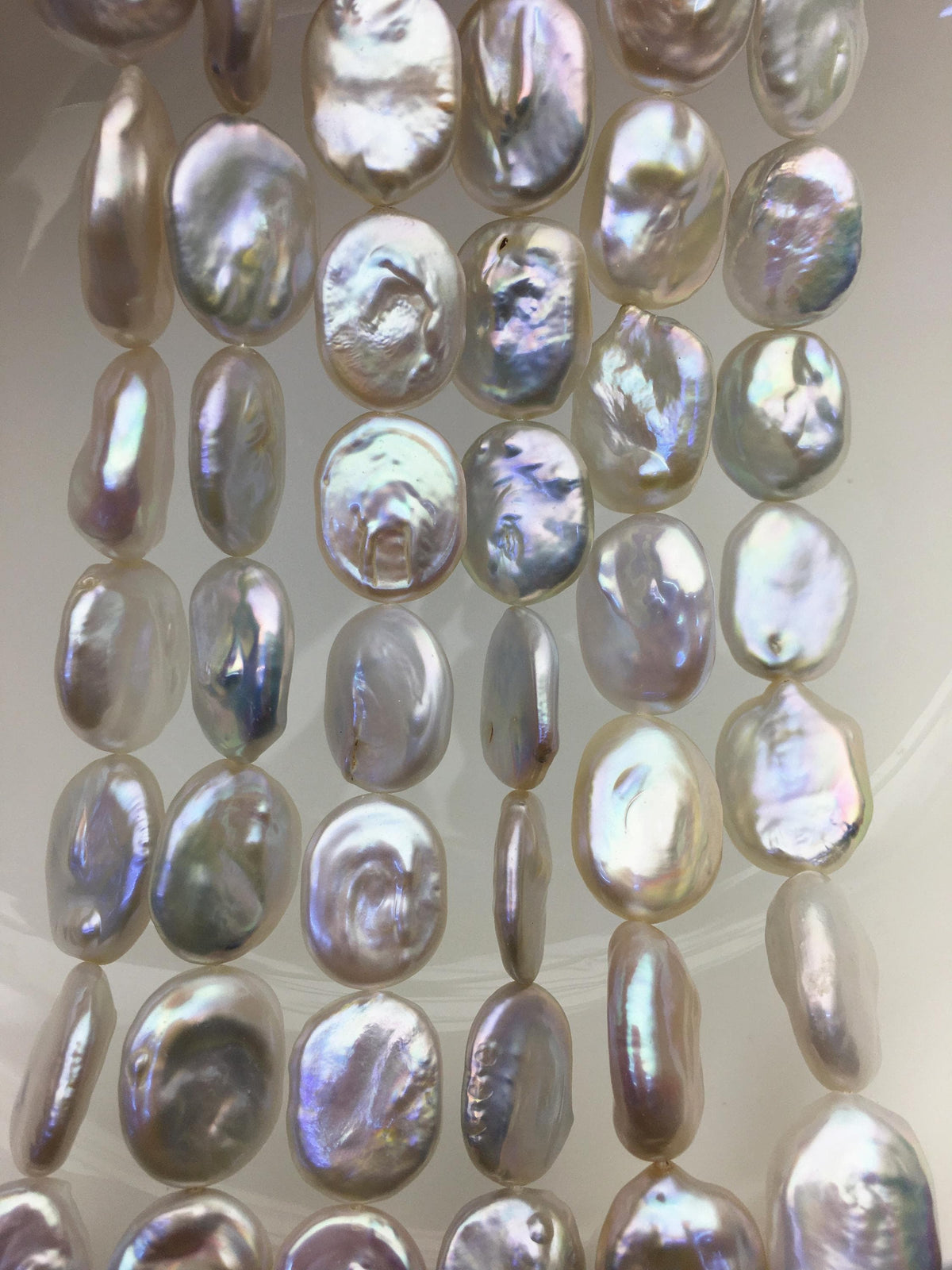 AA+ 14-17mm natural white overtone ellipse coin freshwater pearls,diy bead,flat block pearl bead,ZS-103-26