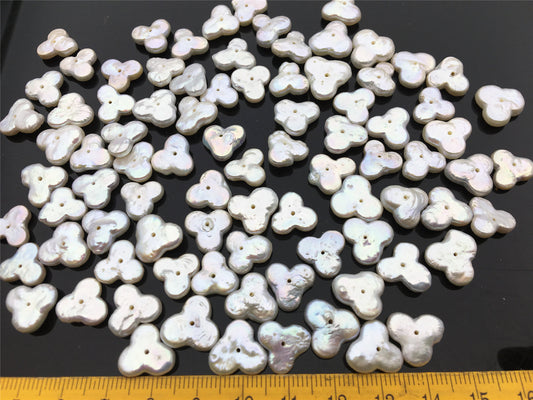 5pcs AA 11-13mm Triangle Flower White Pearl, Freshwater pearl Butterfly, for your design, Cultured Pearls Maggie Designs, ZS-17-10