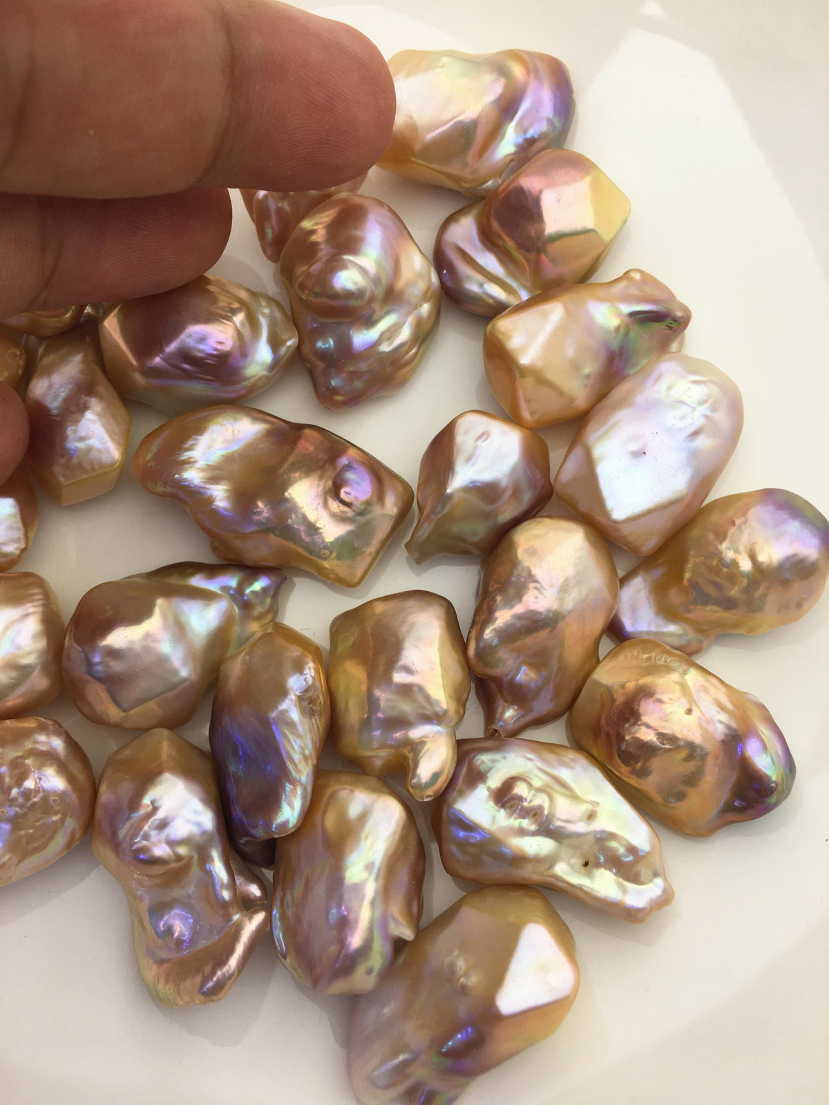 10pcs AAA/AA+ 14-18mm Big natural light orange purple Flame ball Pearl - half hole,FL15-T4-26