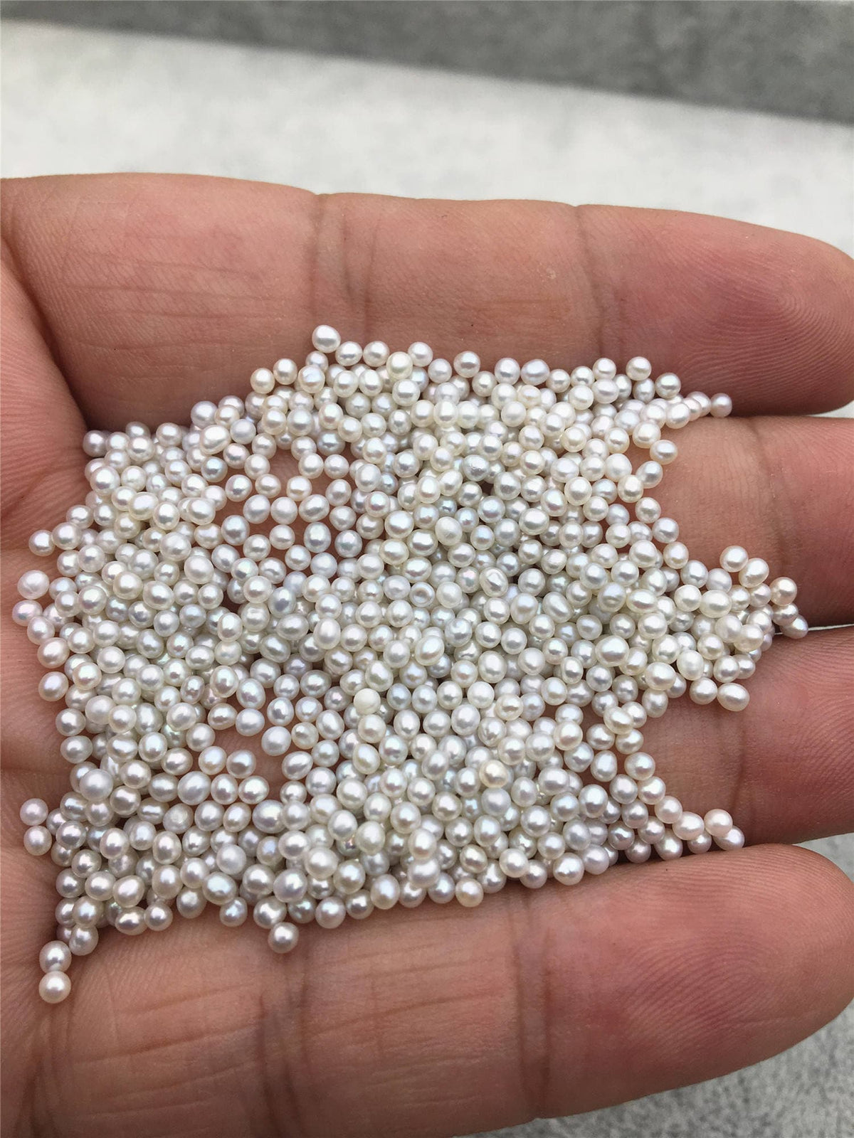Rare!20pcs AAA 2-2.5mm natural gray near round freshwater seed pearls, 20pcs no hole, diy pearl beads, RP2-3A-15