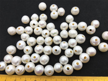 20pcs AA+ 10.5-11mm white button Round freshwater pearls, 2.2mm large hole, Rondelle pearl Beads, loose freshwater pearl, SM10-2A-9