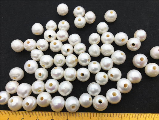20pcs AA+ 10.5-11mm white button Round freshwater pearls, 2.2mm large hole, Rondelle pearl Beads, loose freshwater pearl, SM10-2A-9