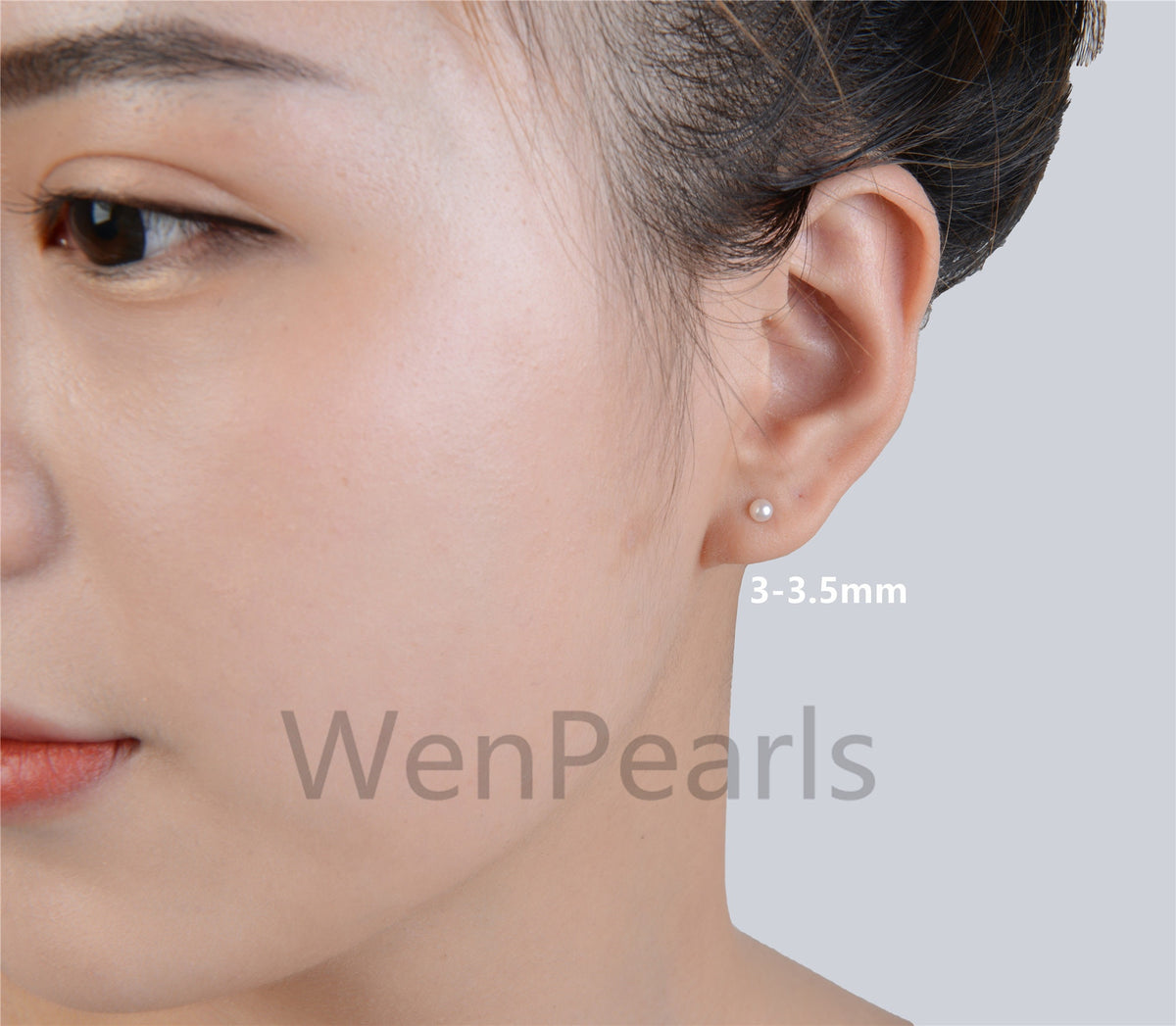 One pair tiny 2mm, 3mm white pearl earring, ivory Pearl studs earrings, button round, Sterling Silver, kids stud, little girl earrings, SE1-008