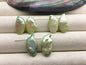 2 pairs AA 10-11mm Green Ellipse Freshwater Pearl loose Beads Pair,wholesale,ZS-103-37-56