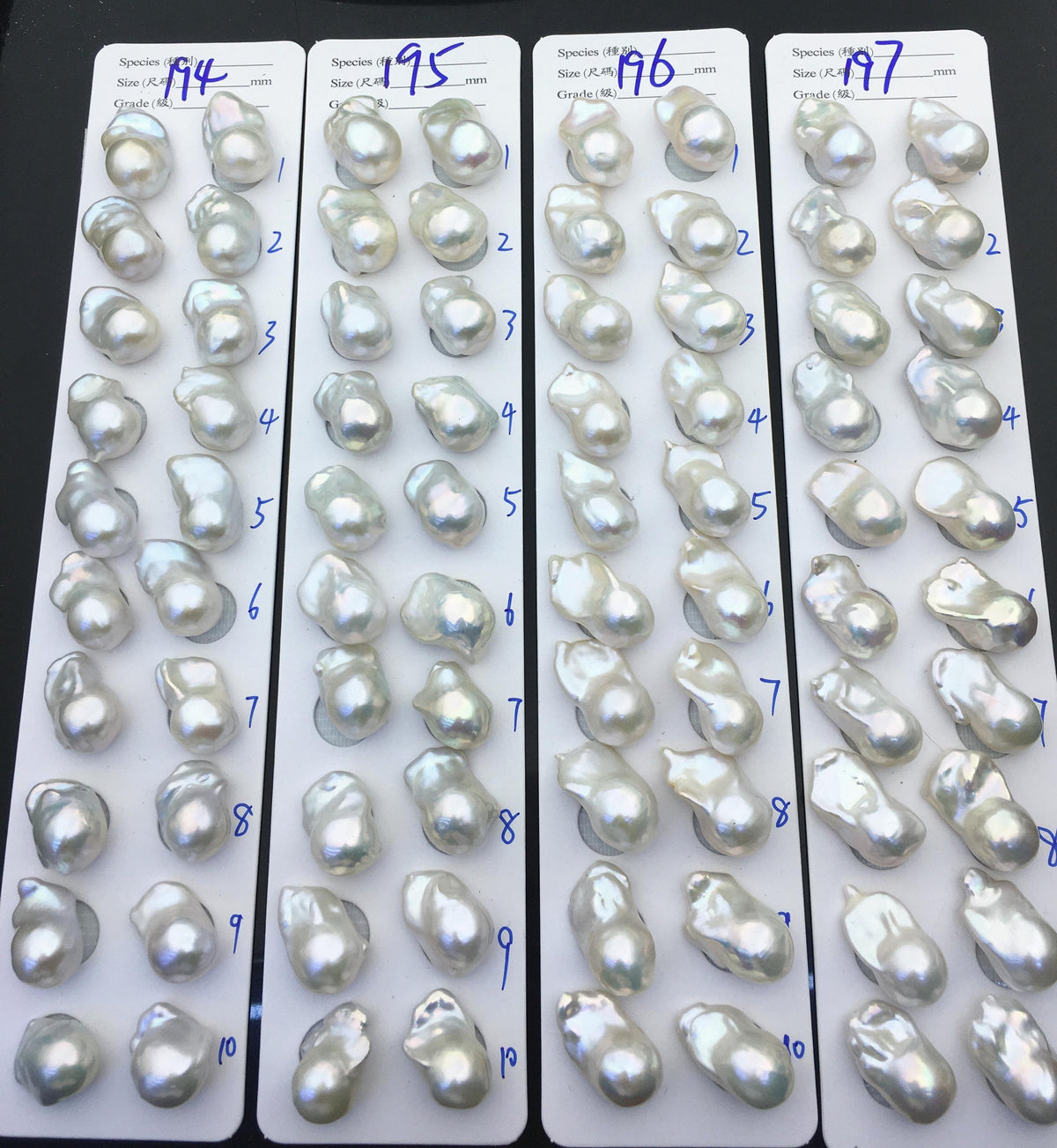 AAA 13-15x18-22mm White Flame ball Pearl Pairs - large Baroque freshwater pearl pairs,top half hole,FL15-3A-8-76