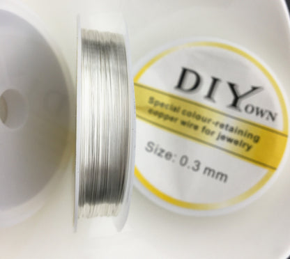 2 rolls 0.3/0.4/0.5/0.6/0.8mm 18k solid gold plated/Silver Color Copper wire Jewelry Wrapping, Jewelry Quality Copper Wire, A-OTH-020