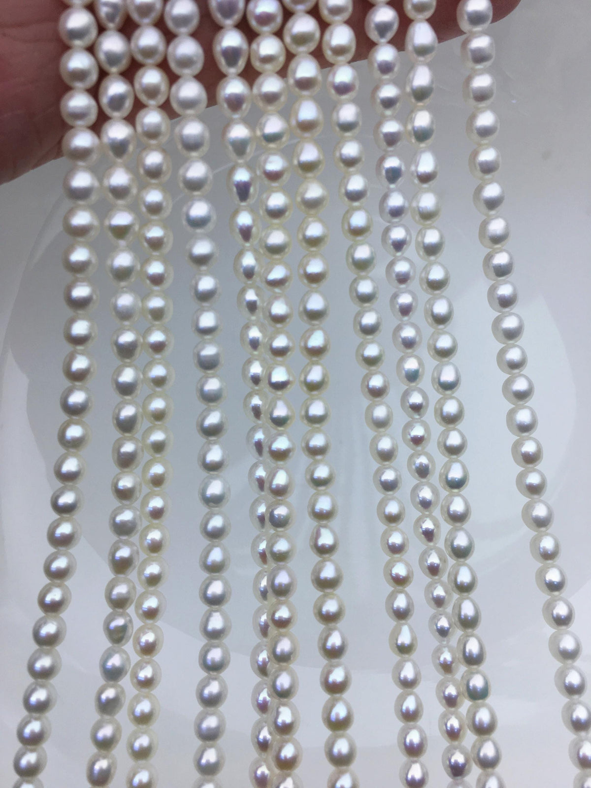AAA 4-4.5*4-6mm white rice freshwater pearls,LR4-3A-41