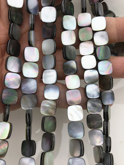AAA 10-11mm Natural Tahitian Shell Square Shape Loose Beads,GSHE-TH-003