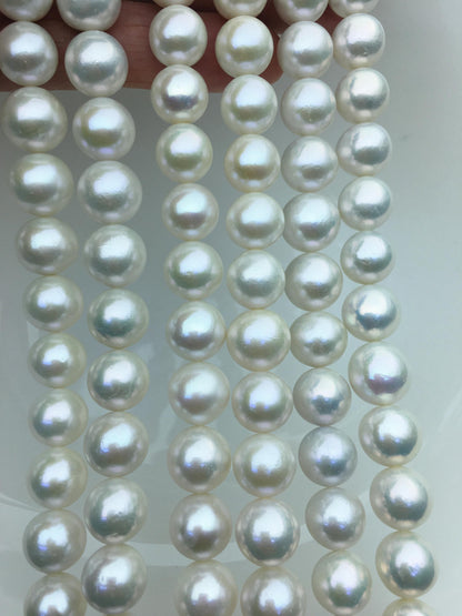 AAA 11-13mm white round freshwater pearls, loose pearl beads, round pearl string, pearl necklace DIY jewelry material, RP12-3A-7