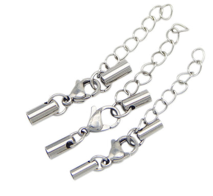 5pcs 2.2mm 3.2mm hole round leather cord bracelet necklace lobster clasp, stainless steel necklace bracelet clasp, AAL-002