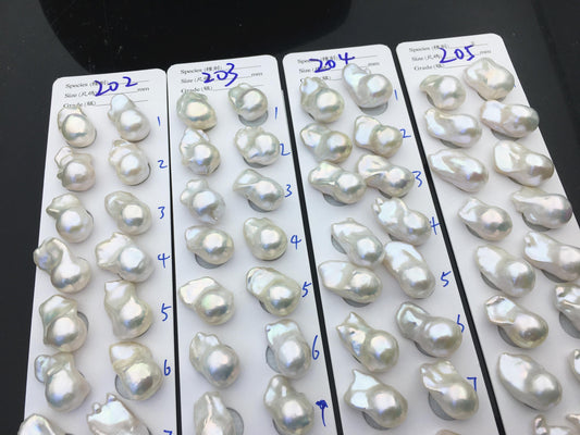 AAA 13-15x18-22mm White Flame ball Pearl Pairs - large Baroque freshwater pearl pairs,top half hole,FL15-3A-8-78