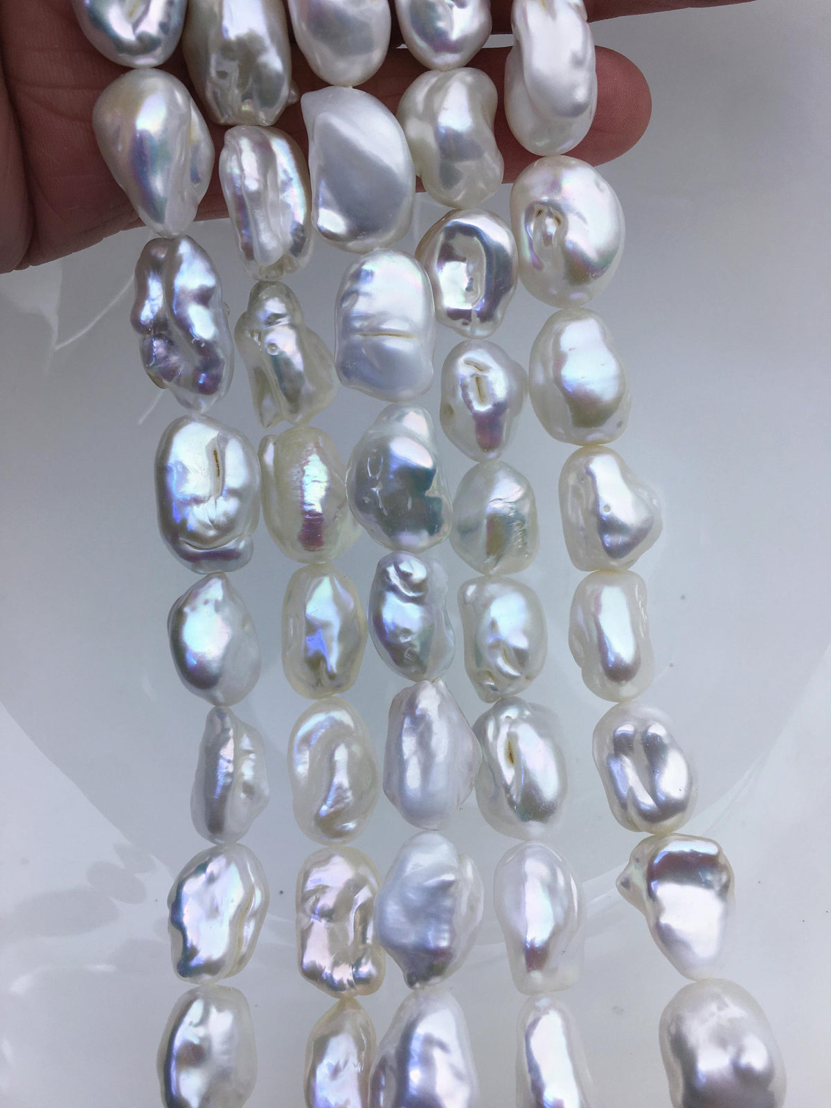AA 11-13mm white Thick long keshi Freshwater Pearl,ZS-200-75
