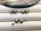 2 pairs AA+ 9-10mm gray baroque near round edison pearl stud earrings,S925 Sterling Silver stud earrings,SE3-T68
