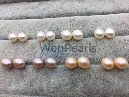 AAA 10-11mm big white/pink/lavender rice freshwater pearls, rice pearl earrings, tear drop pearl earrings, dangle pearl earrings, LR10-3A-6