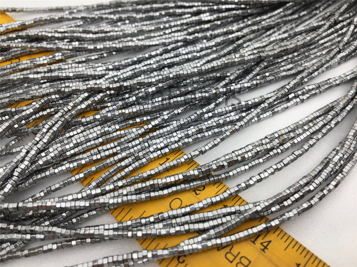 Hematite silver Gray,White Gold,1x2mm Rondelle Beads,AAA, 380 beads,15.5 inches,G50-B12-001