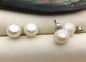 Rare!AAA 9-10mm Carved Faceted white pearl stud earrings, Sterling Silver, bridesmaid gifts, post earrings, Christmas Gift, SE3-092
