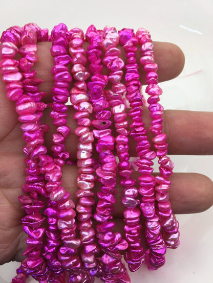 A+ 5-6mm red Keshi pearls,Center drilled,ZS-128-17