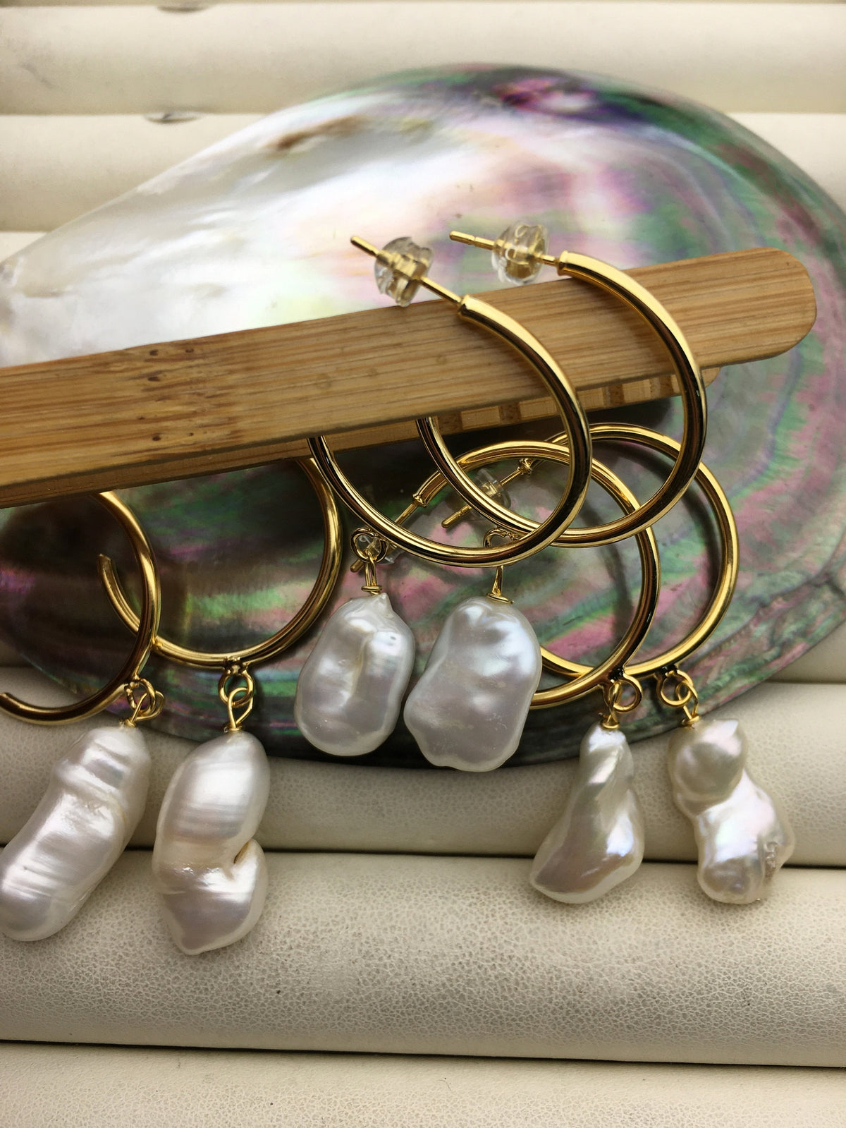 AA+ white baroque Freshwater pearl dangle earrings,wedding pearl earrings,SE3-131-26