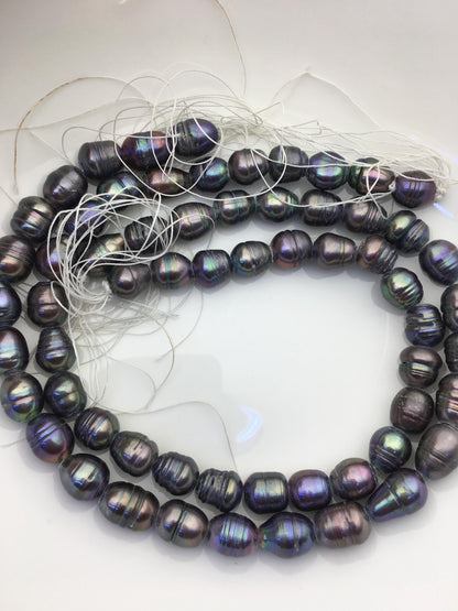 AA+ 10.5-11.2mm tahitian like color big rice pearls,3mm large hole,LR11-T8