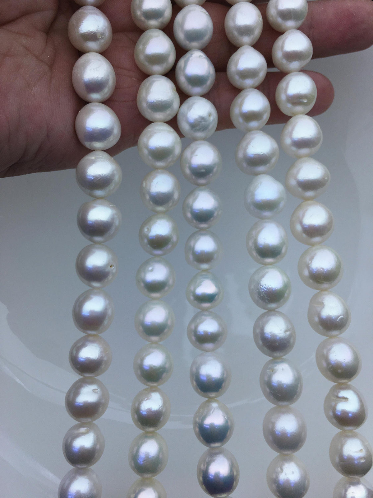 AA+ 11-13mm white big oval Edison Freshwater Pearl,ED12-2A-5-19