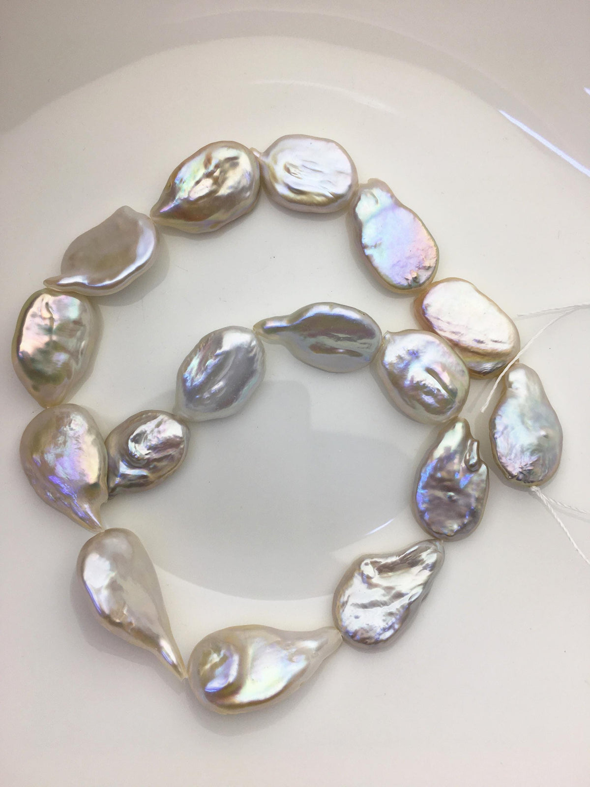 AA+ 14-17mm natural white overtone ellipse coin freshwater pearls,diy bead,flat block pearl bead,ZS-103-21