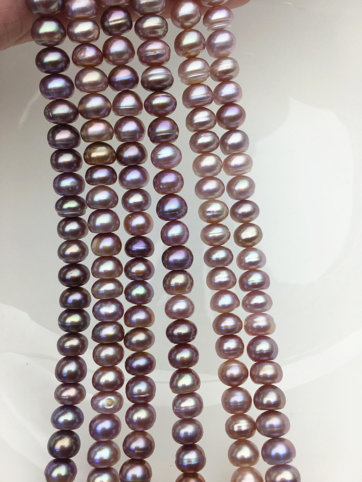AA+ 7.5-8.3mm purple button round freshwater pearls,Rondelle pearl Beads,SM8-T4